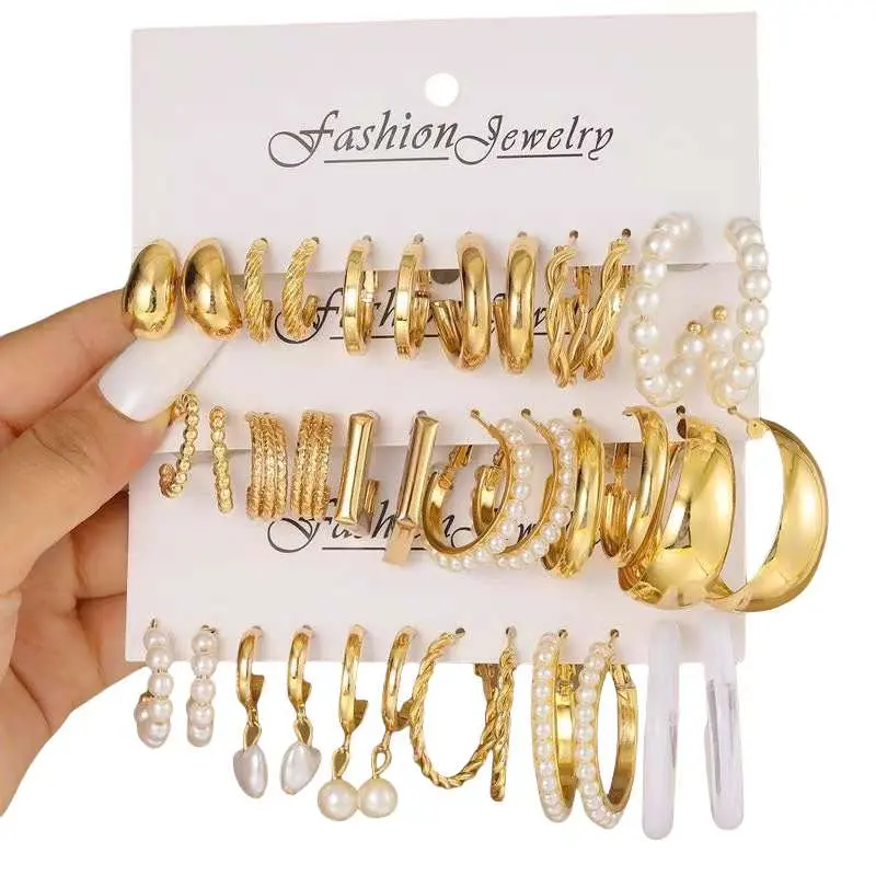 Set Anting Hijab special ramadhan lebaran  Exclusive Earrings Set Anting Tusuk Gold Unik untuk Hijab dan Non Hijab AAS0002 6