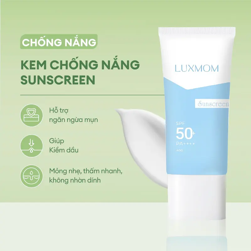 [MUA 1 ĐƯỢC 4] Combo Gồm Kem Diếp Cá Luxmom + Kem Dưỡng Rau Má + Kem Chống Nắng + Tặng Kèm Sữa Rửa Mặt 20ml - Hỗ Trợ Giảm Mụn, Giảm Nám, Dưỡng Trắng Da, Cấp Ẩm Chuyên Sâu 7
