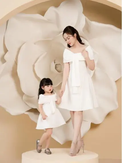 Đồ Đôi Mẹ Và Bé Gái - FANCY DRESS - Váy Dự Tiệc Tafta Phong Cách Sang Trọng, Thiết Kế Tiểu Thư MogiHouse