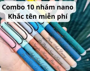 [ TẶNG KHẮC TÊN] Combo 10 Bút Máy Xóa Được Thân Nhám TẶNG 10 Ống Mực Xóa Được,Bút Máy Thân Nhám Ngòi Kim Tinh Mài Êm Dành Cho Các Bạn Lớp 1-5
