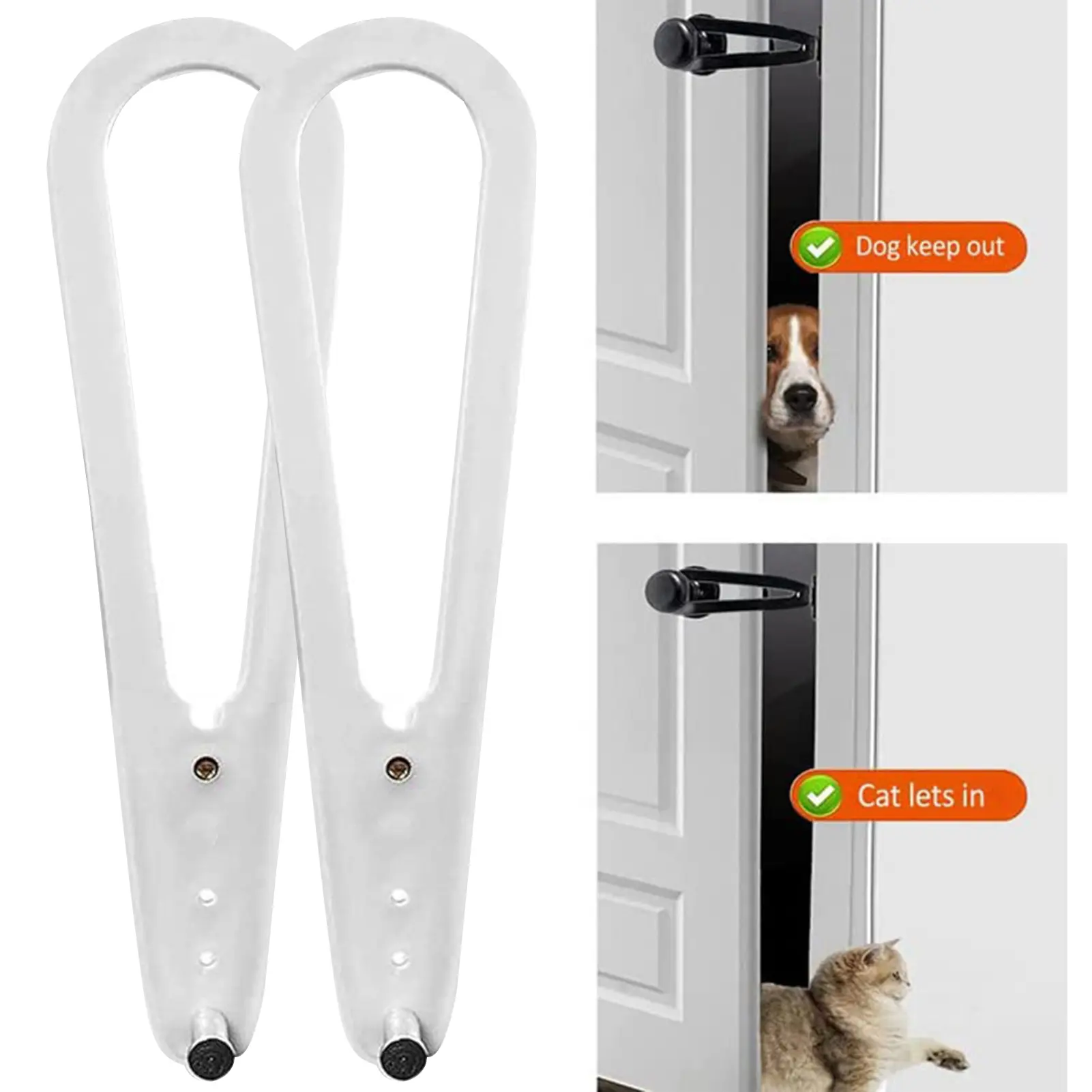 (ODDITYS) Cat door bracket latch Cat door instead of quick elastic locking strap to prevent dogs from keeping away from litter and food