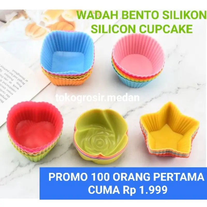 wadah bento silikon silicon cupcake