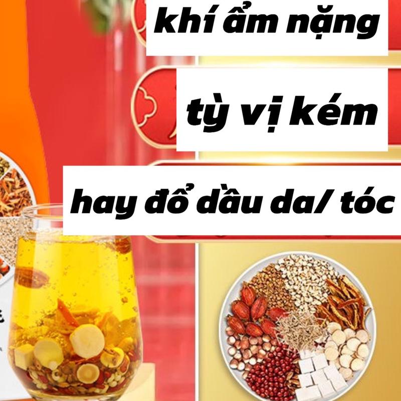 [An Hoà Đường]trà dưỡng t.ỳ vị tr/ừ khí ẩm nặng ngũ chỉ mao đào phục linh trà 30 gói xem ảnh và nhiều tdung dưỡng sinh khác Nước Trà Tea {M006}