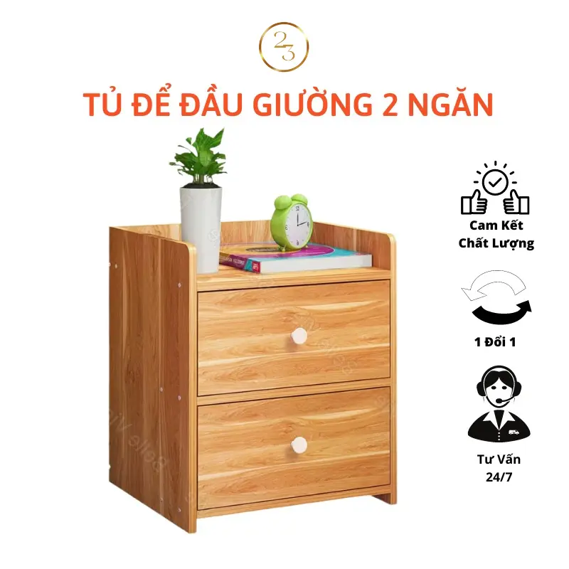 Tủ Đầu Giường - Tab Đầu Giường 2 Ngăn Kéo Tiện Ích