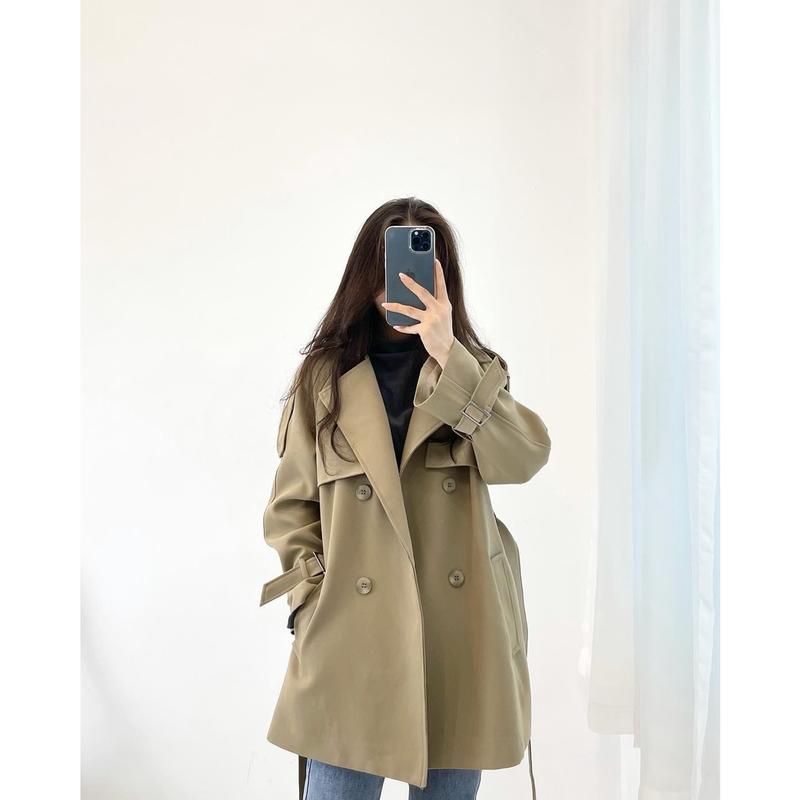 Áo khoác măng tô dáng vừa tặng kèm đai  Miho house