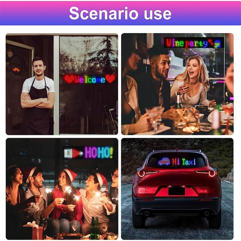Product Introduction of LED Sign, 1 Count Programmable Flexible LED Matrix Panel, Bluetooth-compatible App Control LED Sign for Party Wedding Graduation Outdoor Beach, Homedecor 3