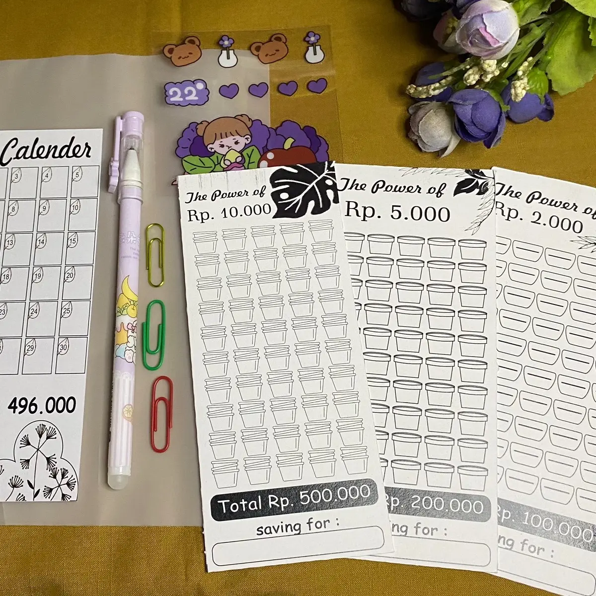 3 challenge ziplok 13rb free challenge kalender ( Plastik Dengan Roda Dapat disesuaikan Kamar Tidur Makanan Gaya Korea Putih) Koin Keamanan Uang Putih Anak-anak