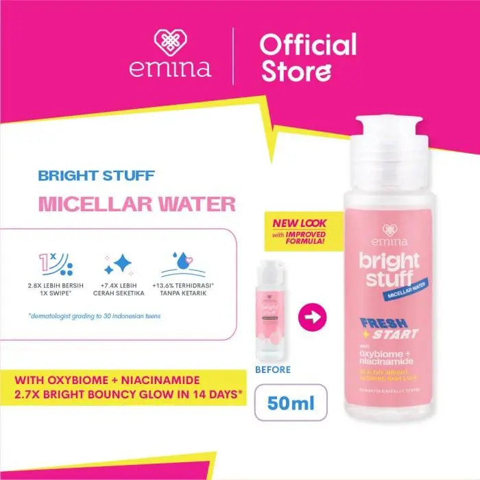 [Creator's PIck] [MUST HAVE] GLOW COMPLETE KIT EMINA BRIGHT STUFF ISI 6 (Micellar Water, Face Wash, Toner, Serum, Moisturizing Cream, Sunscreen Amino Vitamin C) Paket Lengkap Cerah Lembap Glowing 2