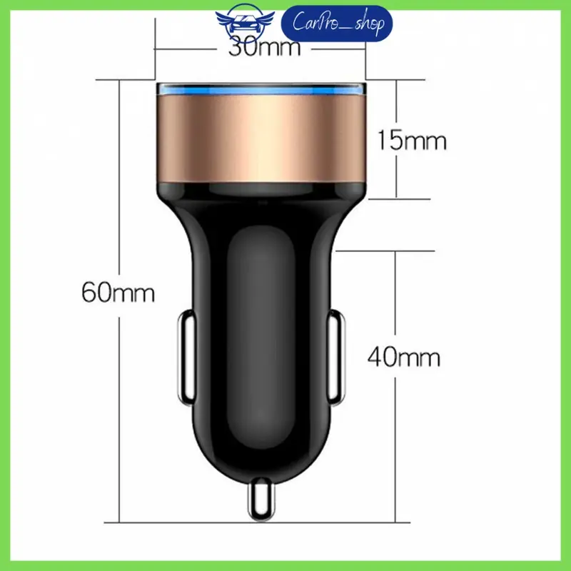 Tẩu sạc nhanh ô tô, sạc oto xe hơi 2 cổng USB có đèn hiển thị vôn Phụ Kiện 3
