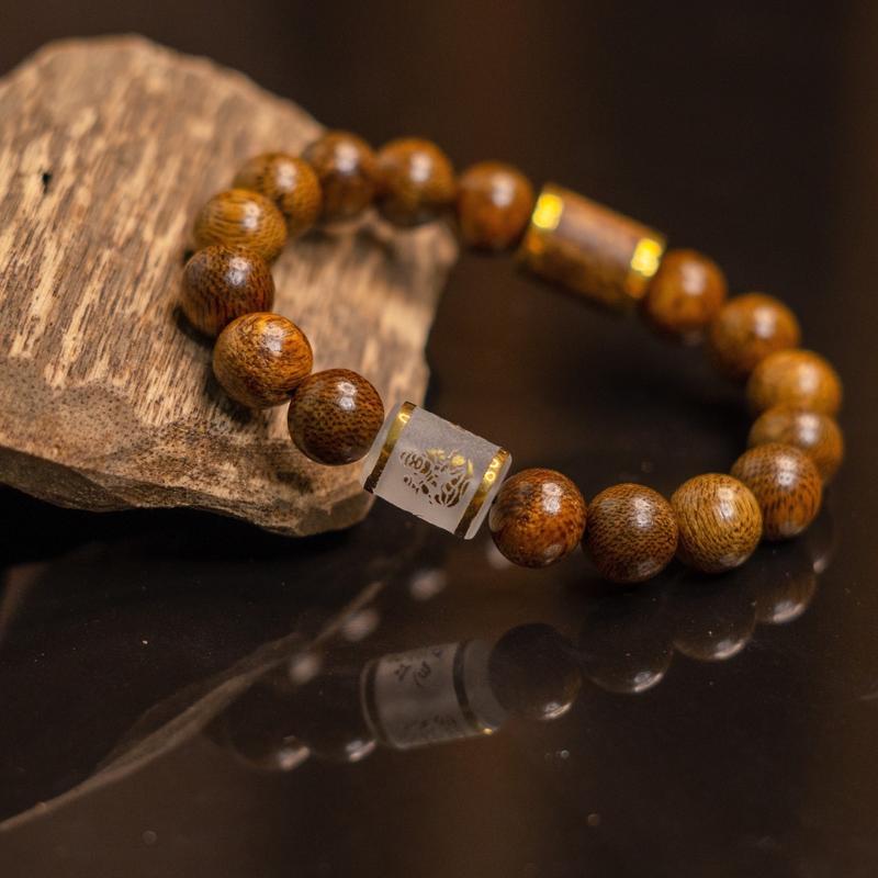 [NEW] Vòng Trầm Hương Đốt Trúc 10K Khắc Theo Mệnh Mẫu Mới -  Trầm Hương Yên Lộc (Mua một, tặng một Hộp Gấm, dây dự phòng, 2 hạt trầm)