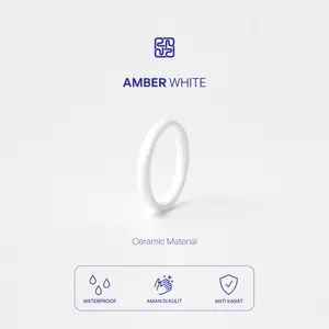 Racabel Amber Ceramic Ring White - Cincin Pria Wanita Keramik Putih Anti Karat