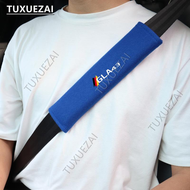 For Mercedes Benz GLA43 Car Seat Belt Safety Belt Shoulder 2Pcs Car Seatbelt Shoulder Protector Cover Safety Belt Shoulder Cover 4