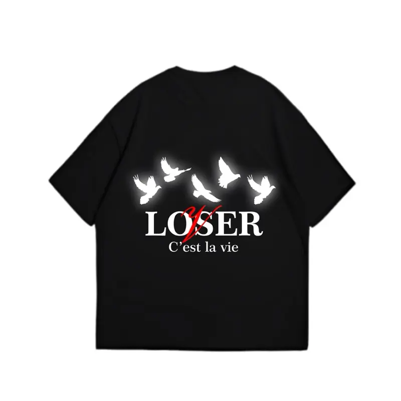 T-SHIRT LOVER LOSER MENYALA | AFNTY.ID (UNISEX) PRIA DAN WANITA COTTON COMBED 20S TEBAL SABLON REFLEKTIF STYLE BLACK DISTRO FIT NYAMAN Lembut Kaos Pendek Baju