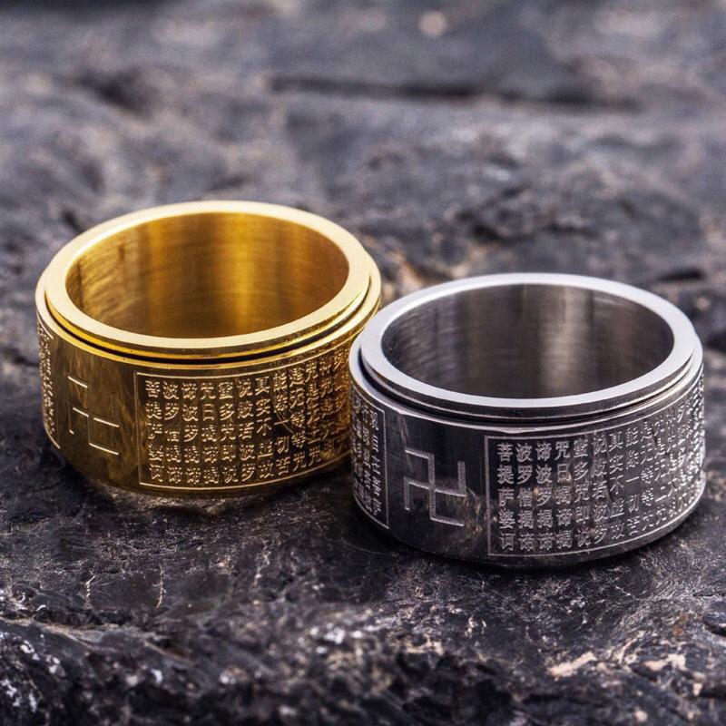 Fade Design Rings Titanium steel does not fade rotating rings fashionable domineering ...