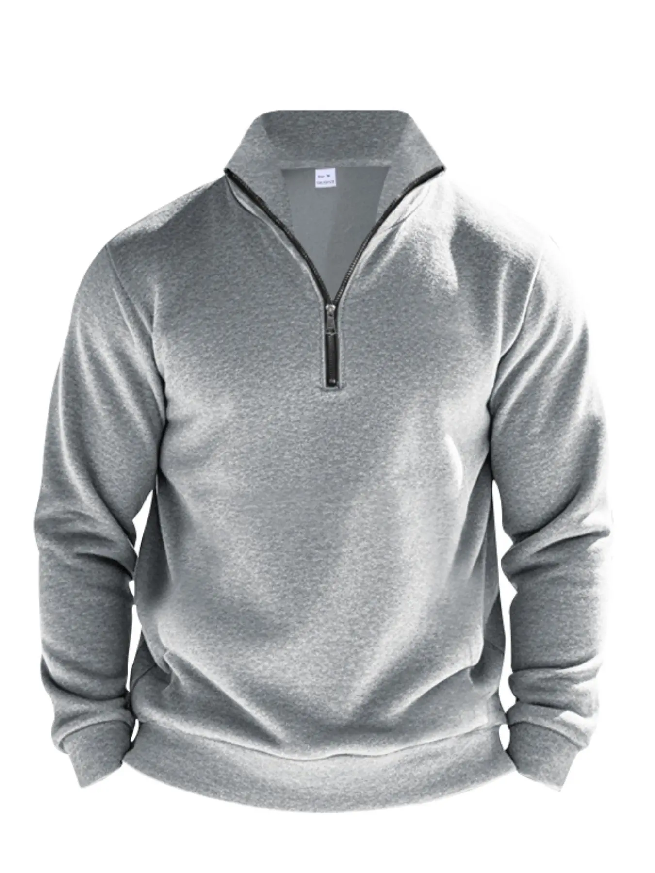 Men's Solid Color Half Zip Up Stand Collar Sweatshirt, Regular Fit Casual Long Sleeve  Pullover for Fall & Winter, Men's Clothes for Daily Wear