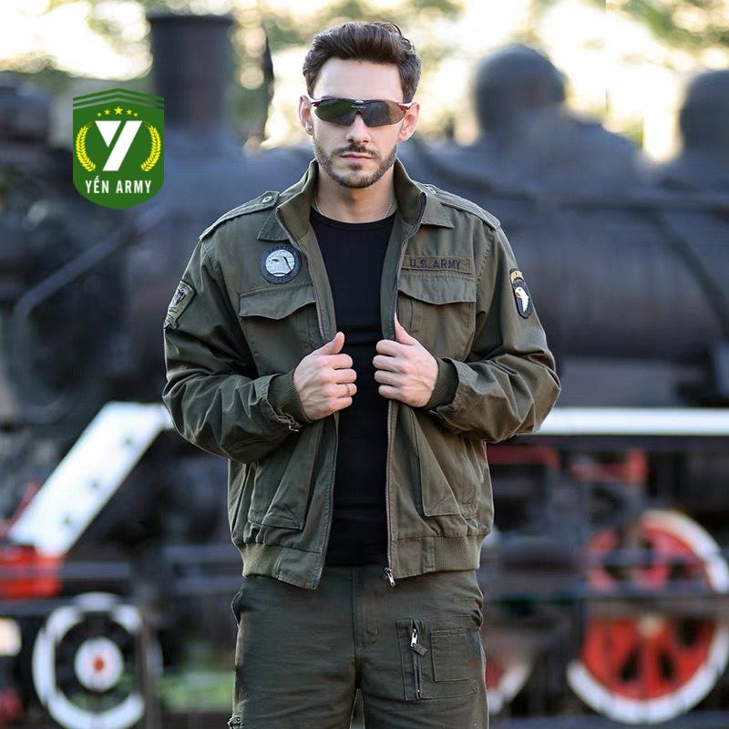 Áo Khoác Lính Nam - Áo Khoác Kaki Nam Túi Hộp Phong Cách Lính Mỹ - Mã AK336