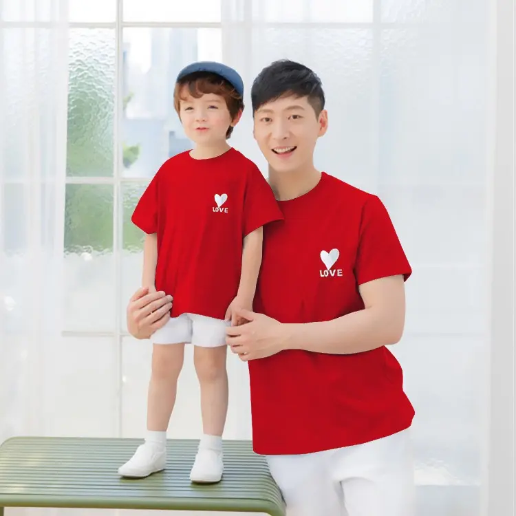 Áo Thun Gia Đình Bố Mẹ Bé In Logo Trái Tim Love In Decal Hàn Quốc Cao Cấp Áo Phông Gia Đình 2