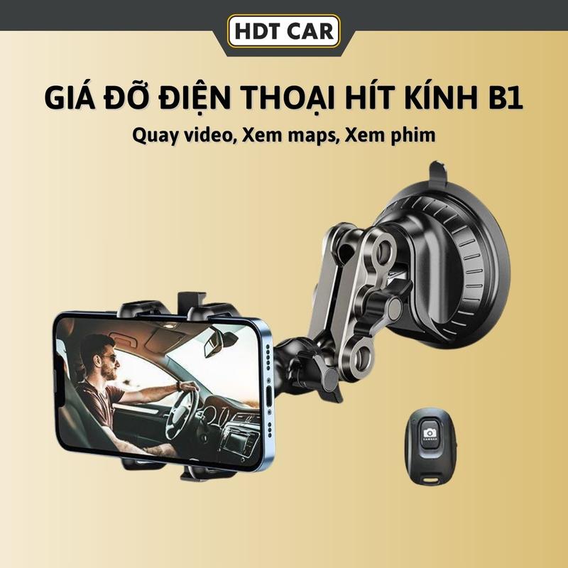 Giá đỡ điện thoại ô tô hút chân không, kẹp điện thoại hít kính B1 chất liệu hợp kim cao cấp xoay 360 độ mẫu mới 2024