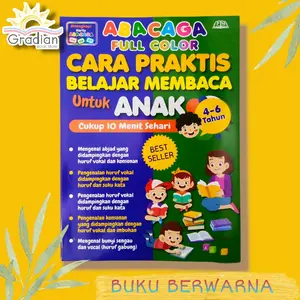 BUKU BELAJAR MEMBACA ANAK TK & PAUD - ABACAGA FULL COLOR CARA PRAKTIS BELAJAR MEMBACA UNTUK ANAK USIA 4-6 TAHUN + Kartu ABACAGA