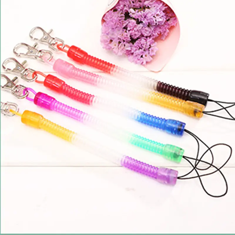 [YYY]1PC  Retractable Spring Elastic Rope Security Gear Tool Hiking Camping Anti-lost Phone Keychain Fishing Lanyards Outdoor