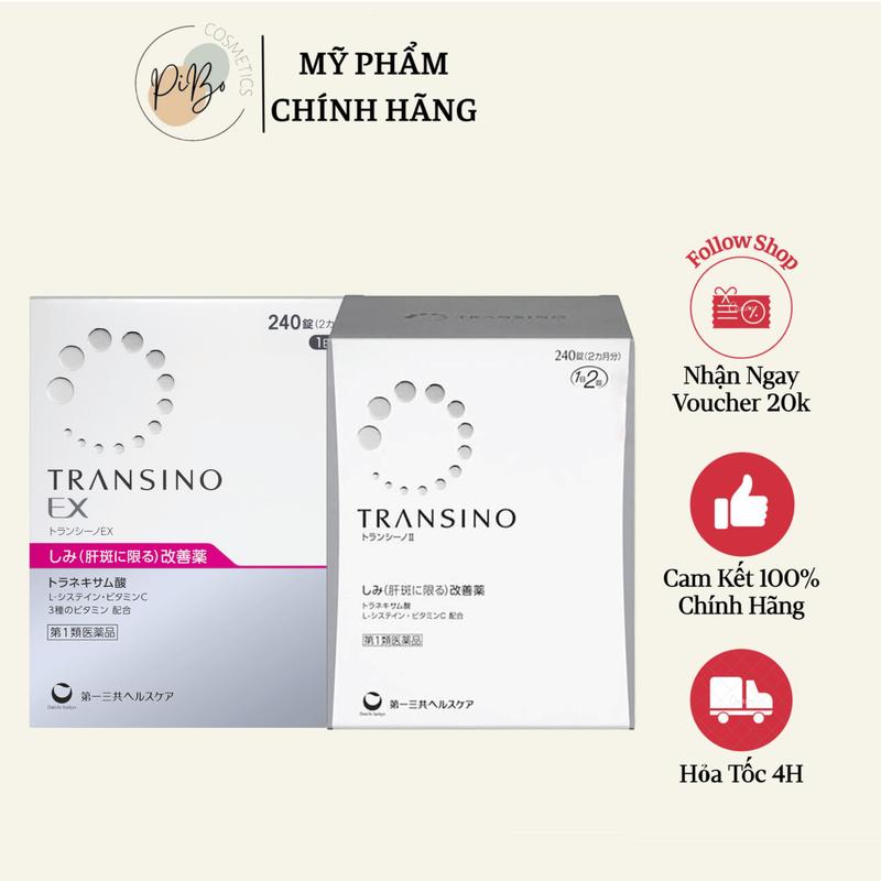 Hôp Trắng - VIÊN UỐNG HỖ TRỢ GIẢM NÁM TRANSINO NHẬT 0