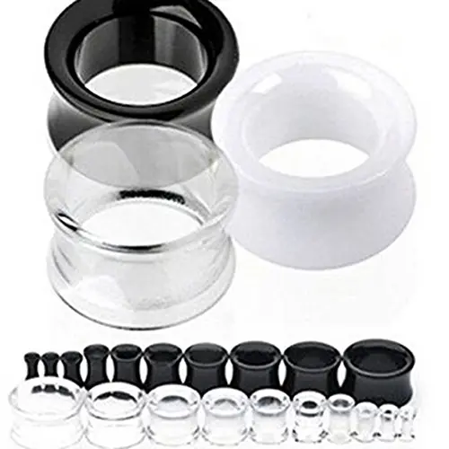 Eleortto-Đường Hầm Thịt Bằng Silicon, 1 Cặp, Ống Loe Đôi, Yên Xe, Nút Tai, Thước Đo, Xỏ Khuyên Unisex