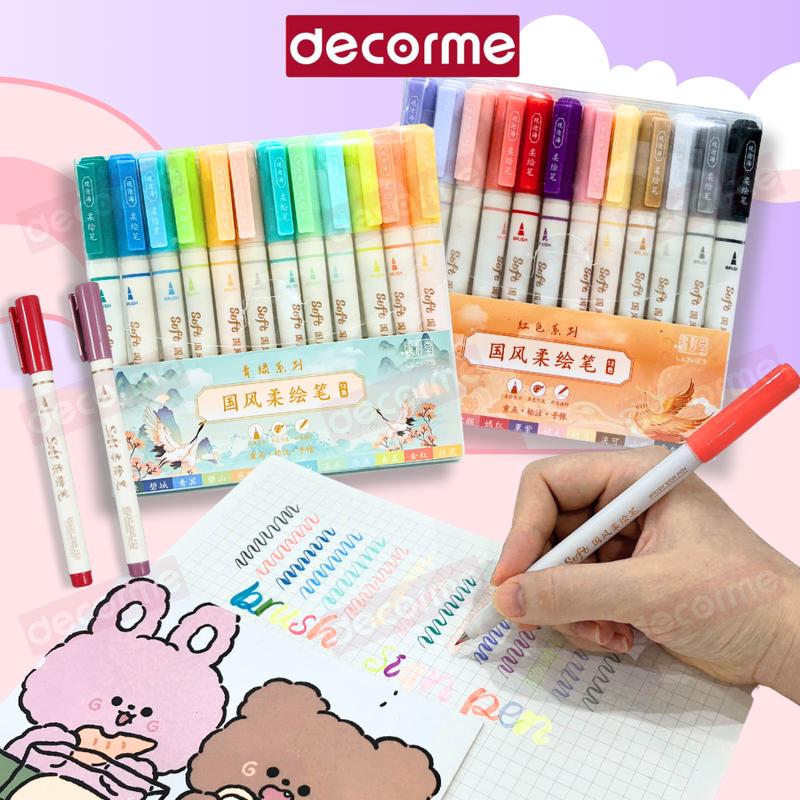 Bút Brush Sign Pen phong cách Vintage Viết Calligraphy Decorme Bút lông viết tiêu đề cho người mới bullet journal