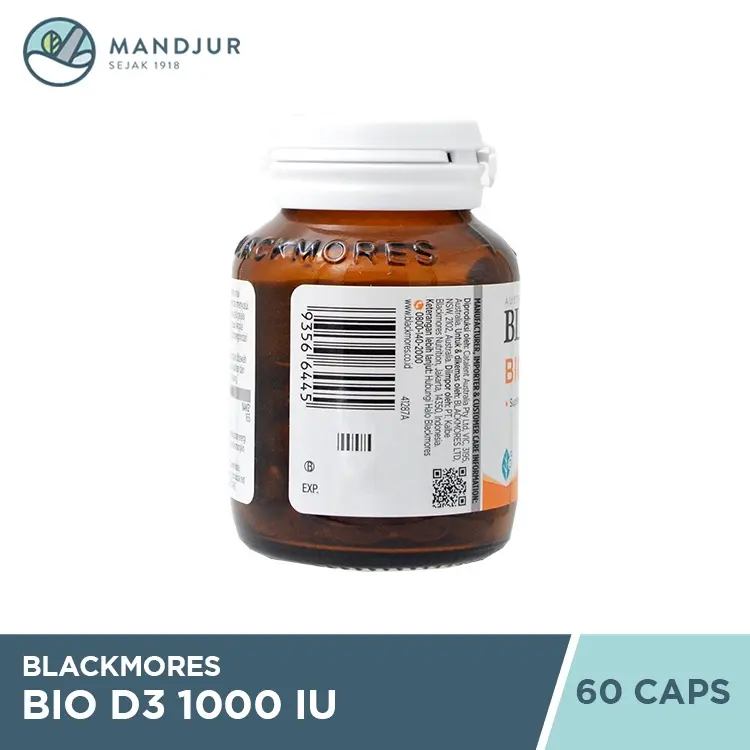 Blackmores Bio D3 1000 IU 60 Kapsul - Suplemen Vitamin D 1000 IU 3