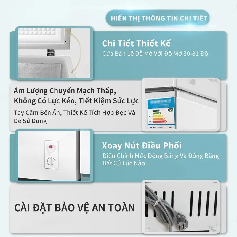 Tủ đông mini gia đình tiết kiệm điện [ 128L ] dùng trữ sữa - để Kem nội địa Trung nhập khẩu 3