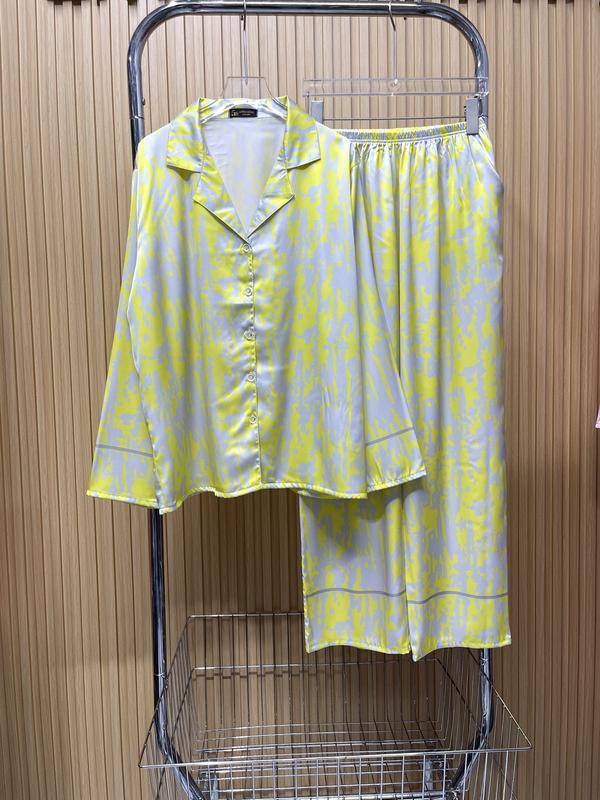 Đồ Bộ Pijama Nữ Lụa Latin Tơ Tằm Kẻ Sọc Màu Xanh Tay Ngắn Tay Dài Quần Dài Bigsize [45-60Kg và 61-75kg]