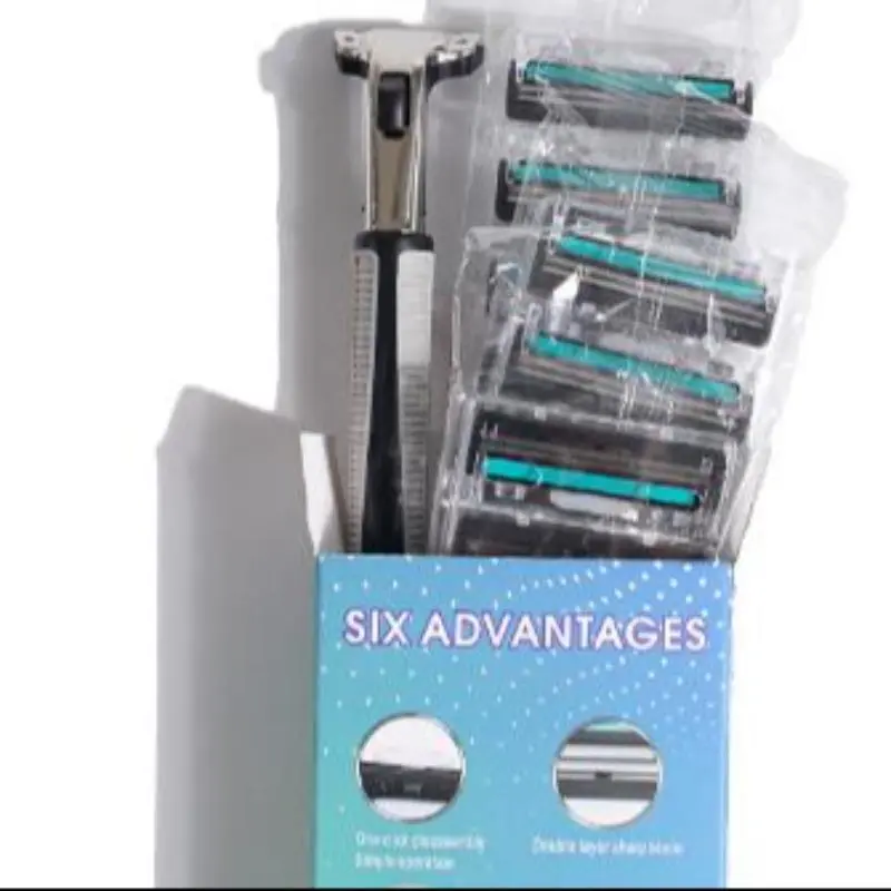 Manual Razor Blade Set, 18pcs Replaceable Razor Blade Heads & 1 Count Razor Handle, Professional Shaving Tool for Men 4