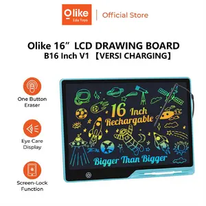【Versi Charging】Olike LCD Writing Drawing Tablet 16 Inch Kids Scribble Board Pad with USB Cable