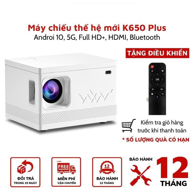 Máy chiếu mini Xem Phim Kaw K650 Plus - Hàng Chính Hãng, Độ Phân Giải 1080P, Âm Thanh Audio Sắc Nét, Bảo hành 1 đổi 1 Projector khoảng cách phóng hình dài 4