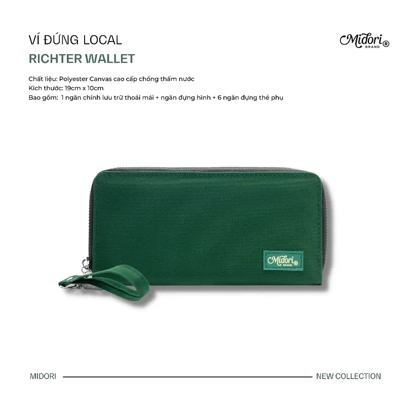 Ví Vải Ngang RICHTER WALLET Unisex Nam Nữ Polyester Bền Đẹp Chống Nước | Local Brand MIDORI FOR MAN 1