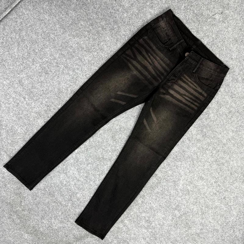 Jean dài 86 Quần jean dài màu ĐEN RÂU MÈO | Size từ 44 - 98kg Chất vải Co giãn nhẹ Menswear Nam Pants Có Túi