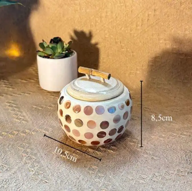 Hũ tre khảm trai - đựng gia vị - trang trí khay hũ  đựng