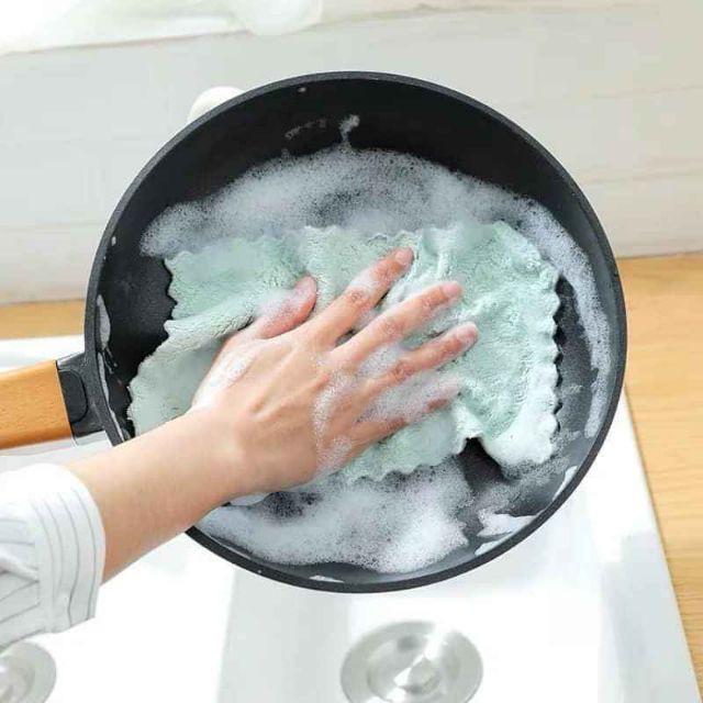 Khăn lau dầu vệ sinh bếp, đồ dùng đa năng, khăn lau tay nhà bếp khăn lau siêu thấm hút 2 mặt tiện lợi Làm Sạch 6