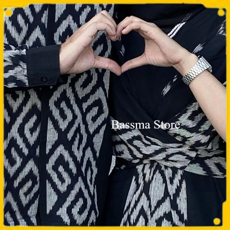 SET COUPLE TENUN BAJU KONDANGAN CLARA DRESS BLACK READY STOCK OUTFIT KEKINIAN Gamis Pendek 3