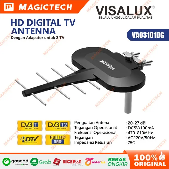 ANTENA TV DIGITAL OUTDOOR VISALUX VAO3101DG HDTV WITH ADAPTOR