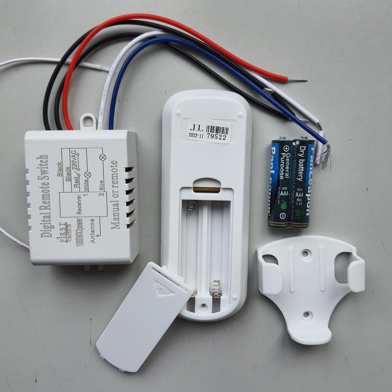 Công tắc điều khiển từ xa không dây RF 1 cổng 2 cổng mẫu mới bật tắt đèn quạt 220V 10A khoảng cách 30-50 mét 2