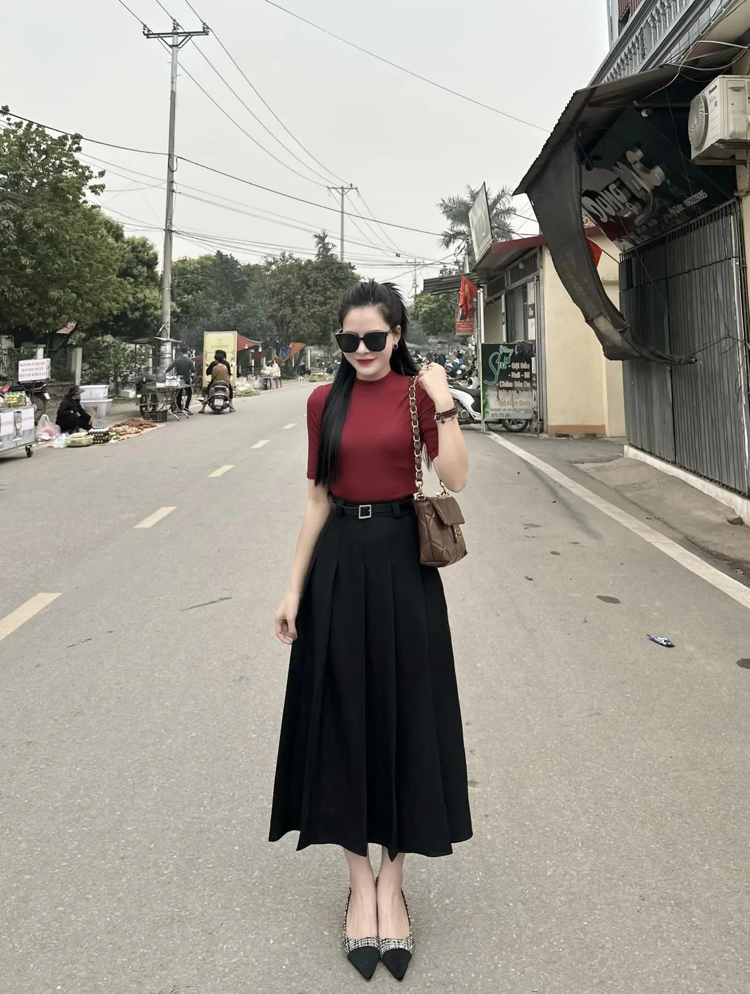 Chân Váy Nữ Xoè Mã V18 (kèm đai)