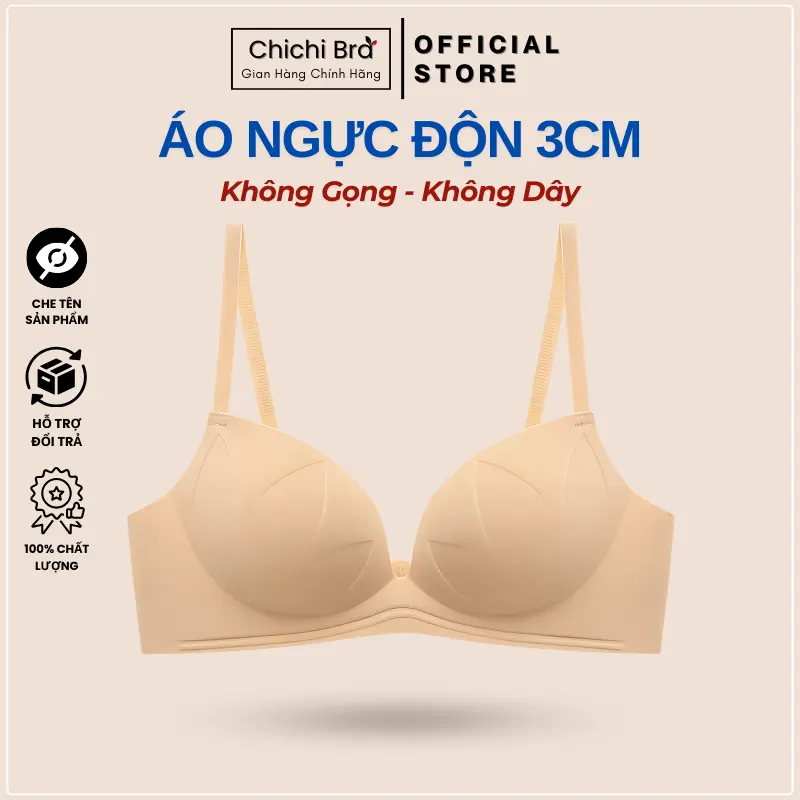 Áo Ngực Su Không Gọng Mút Sốp Bàn Tay 3Cm Siêu Nâng Ngực Không Lộ Viền CHICHI HOUSES BASIC 698 - Áo Ngực Nữ áo  bra noiy  big 0