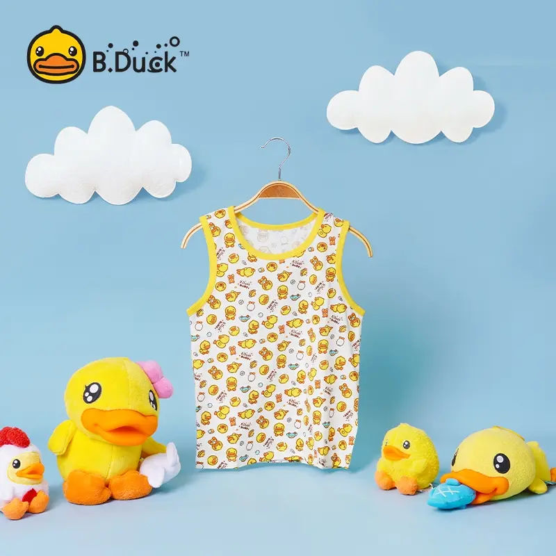 พิมพ์ลายกระจาย 1 B.Duck เสื้อเดี่ยว จำนวน ผ้ายืดคละลายแบบผูกหน้า ตัว 0-3 กุ๊นรอบ เดือน