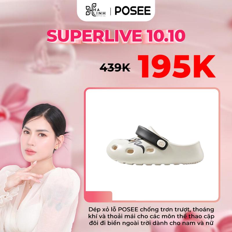 【Vo Ha Linh X POSEE POSEE Gấu trúc đến rồi Dép lỗ Chống trượt Thoáng khí Thoải mái Tiện lợi Ngoài trời Bãi biển Đi dạo Cặp đôi Nam nữ Thể thao Thú vị Hoạt hình Dễ thương 2024 Hàng mới P2247518
