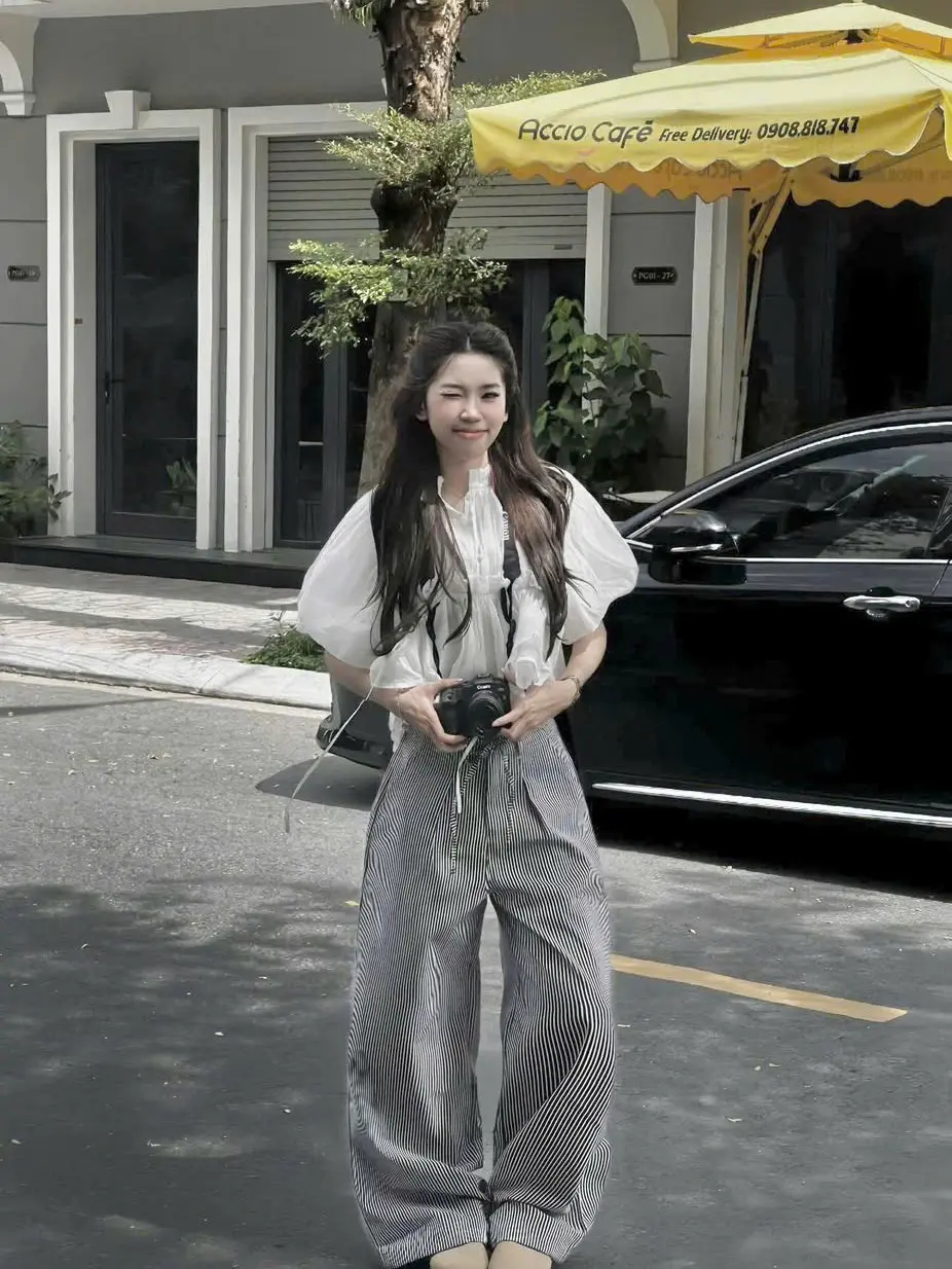SET ÁO TƠ BỒNG QUẦN KẺ [SENIORS]