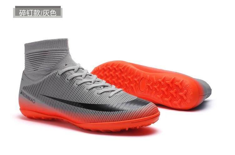 Product Introduction of Giày Futsal dành cho nam và nữ, giày bóng đá có gai dài đến mắt cá chân, giày cao cổ, giày thể thao trong nhà 19