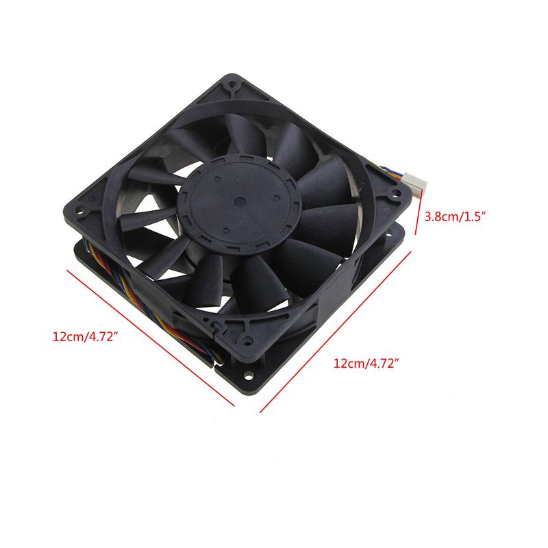 D12BM-12D CPU Fan 12038 12V 4-Pin PQM Temperature Control Cooling Fans 12cm 4700 rpm Strong Airflow Fan 2.3A 2