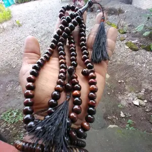 tasbih kayu stigi 7mm Motif 100 butir Muslim Hitam