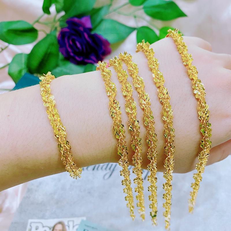 Sét dây chuyền và lắc tay xoắn 4d cao cấp Voi Nhẫn Hồ Lô 7
