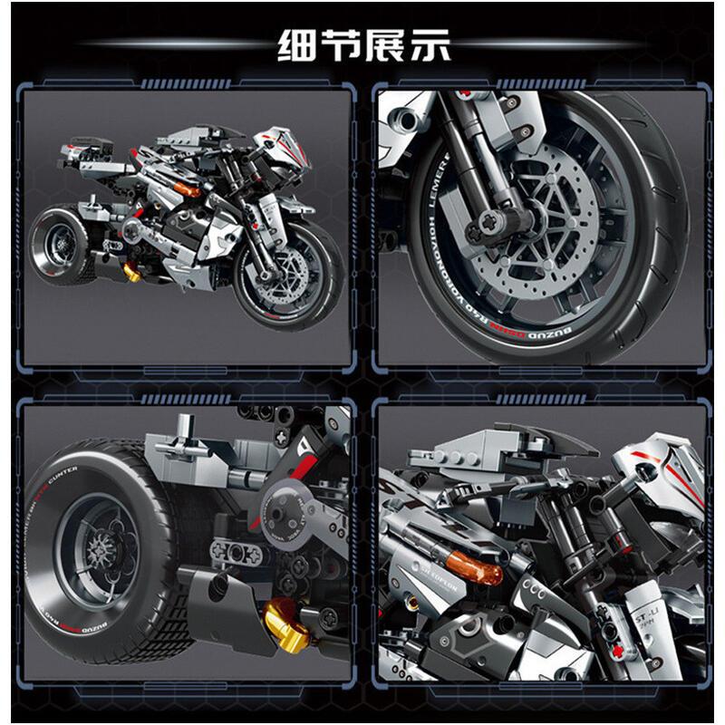 Product Introduction of 2024 Speed Champions Modern High Tech Technic Moto Dirt Bike Racing Motorcycles Model Building Blocks Sets Brick Kids 8